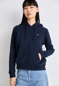 Tommy Jeans FLAG ZIP - Felpa con zip - dark night navy