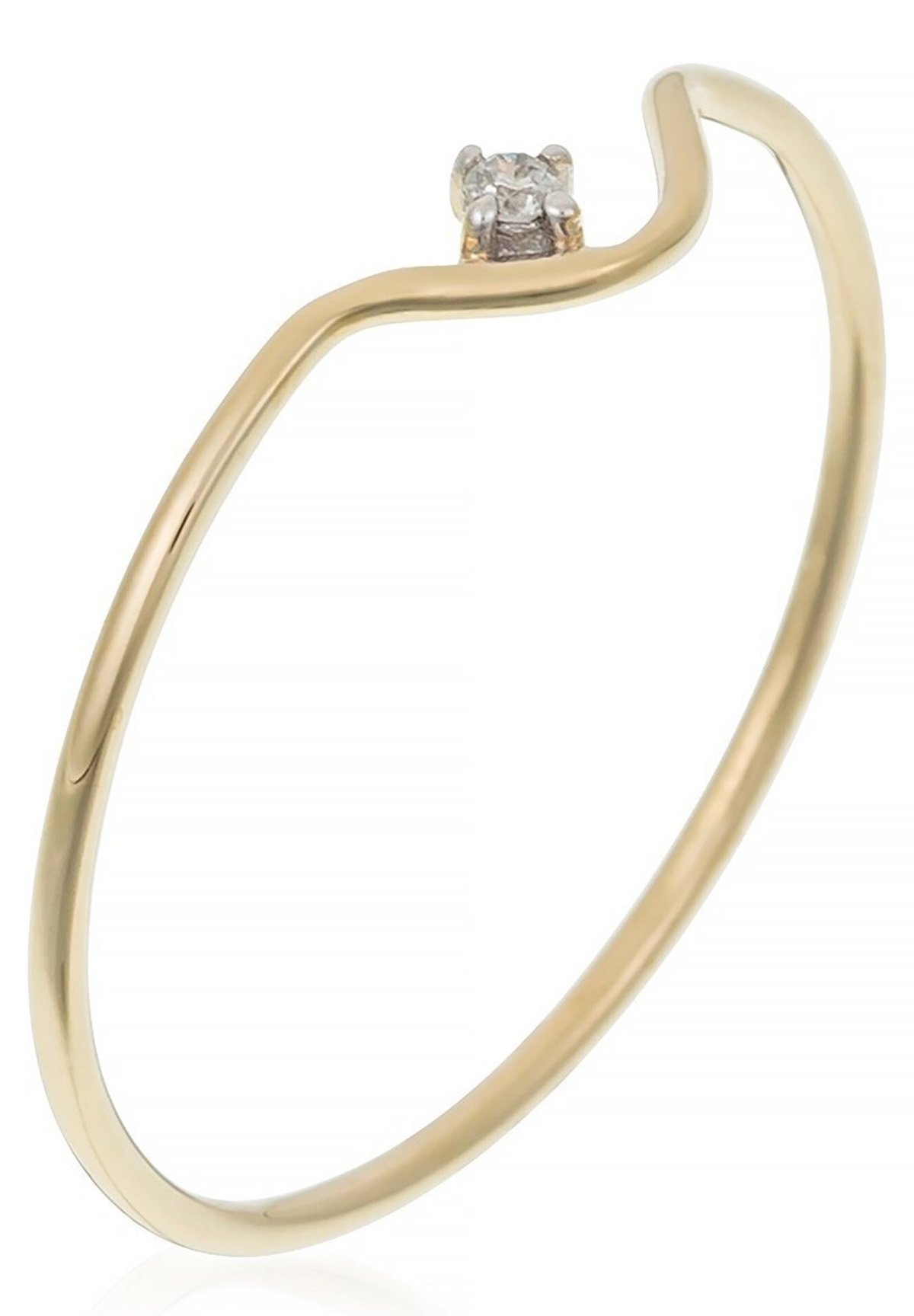 Mes Bijoux RING 9K YELLOW GOLD DIAMOND 0,01CT/1 - Ring - yellow/geel -  Zalando.be