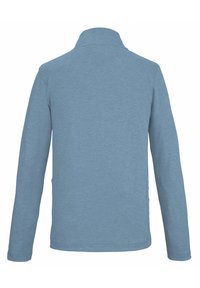 Langarmshirt in Hellblau, aus weichem, dehnbarem Material. Verfügt über einen Kragen und ein simples, nahtloses Rückendesign.