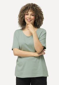 Ulla Popken T-shirt basic - light moss green
