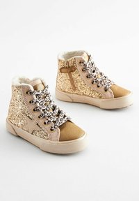 Next Lära-gå-skor - gold glitter
