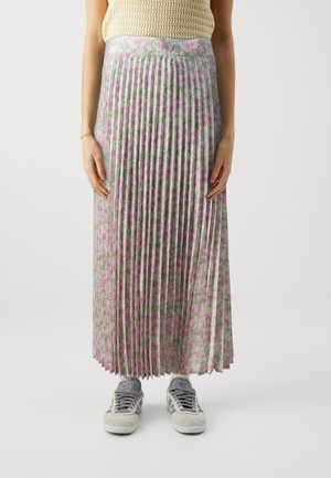 YASJENNY PLISSE LONG SKIRT - Pleated skirt - smoke green