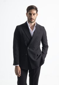 PuroEgo AMERICANA NON IRON DESECTRUCTURADA CRUZADA - Chaqueta de traje - black