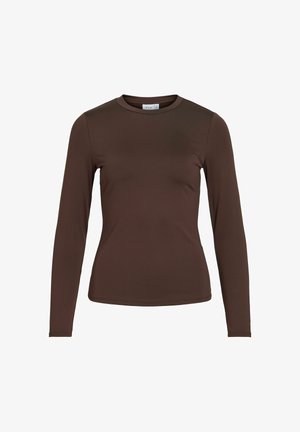 VILA, LONG SLEEVED TOP VIKENZA ROUND NECK - T-shirt à manches longues - coffee bean