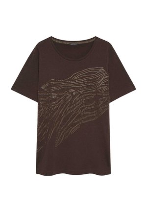 Fiorella Rubino, T-SHIRT CON HOTFIX MOTIVO ZEBRATO - T-shirts print - marrone
