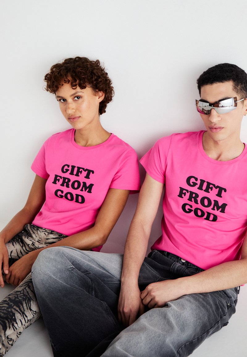 Jaded London GIFT FROM GOD TEE UNISEX - T-Shirt print - pink 