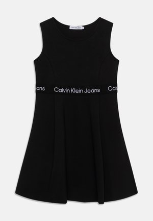 LOGO TAPE PUNTO SLEEVELESS DRESS - Jerseykleid - black