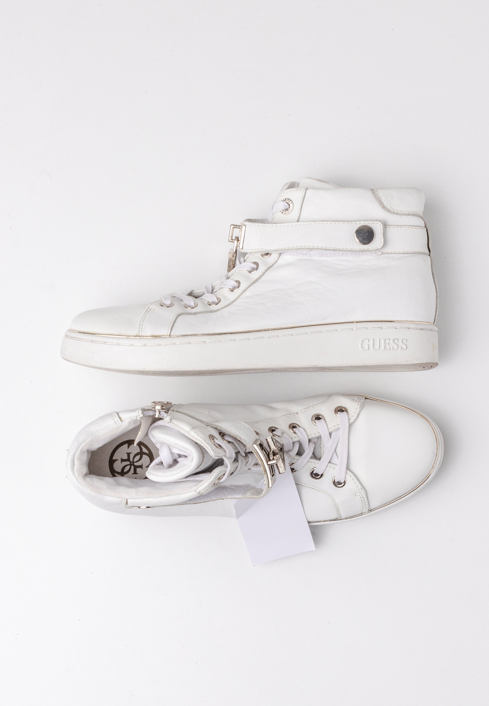 Guess Baskets montantes white/blanc (Seconde main) ZALANDO
