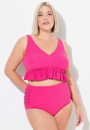 Ulla Popken STRUCTURE RUCHÉ BONNETS SOUPLES BRETELLES RÉGLABLES SET - Bikini - pink