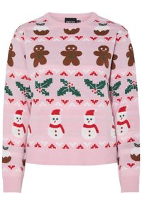 Pieces PCJOLLY XMAS O NECK PULLOVER - Džemperis - prism pink