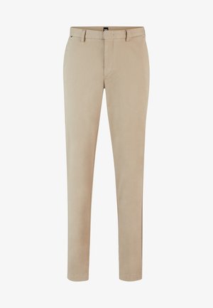Beige chino's van een katoenmix, met een slim fit, zijzakken en een recht toepas ontwerp. Geen zichtbare patronen of accenten.