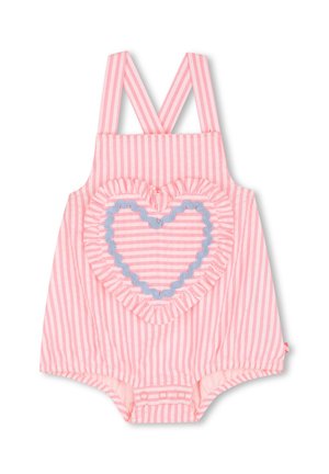 GESTREIFTER OVERALL - Jumpsuit - rose fluo blanc