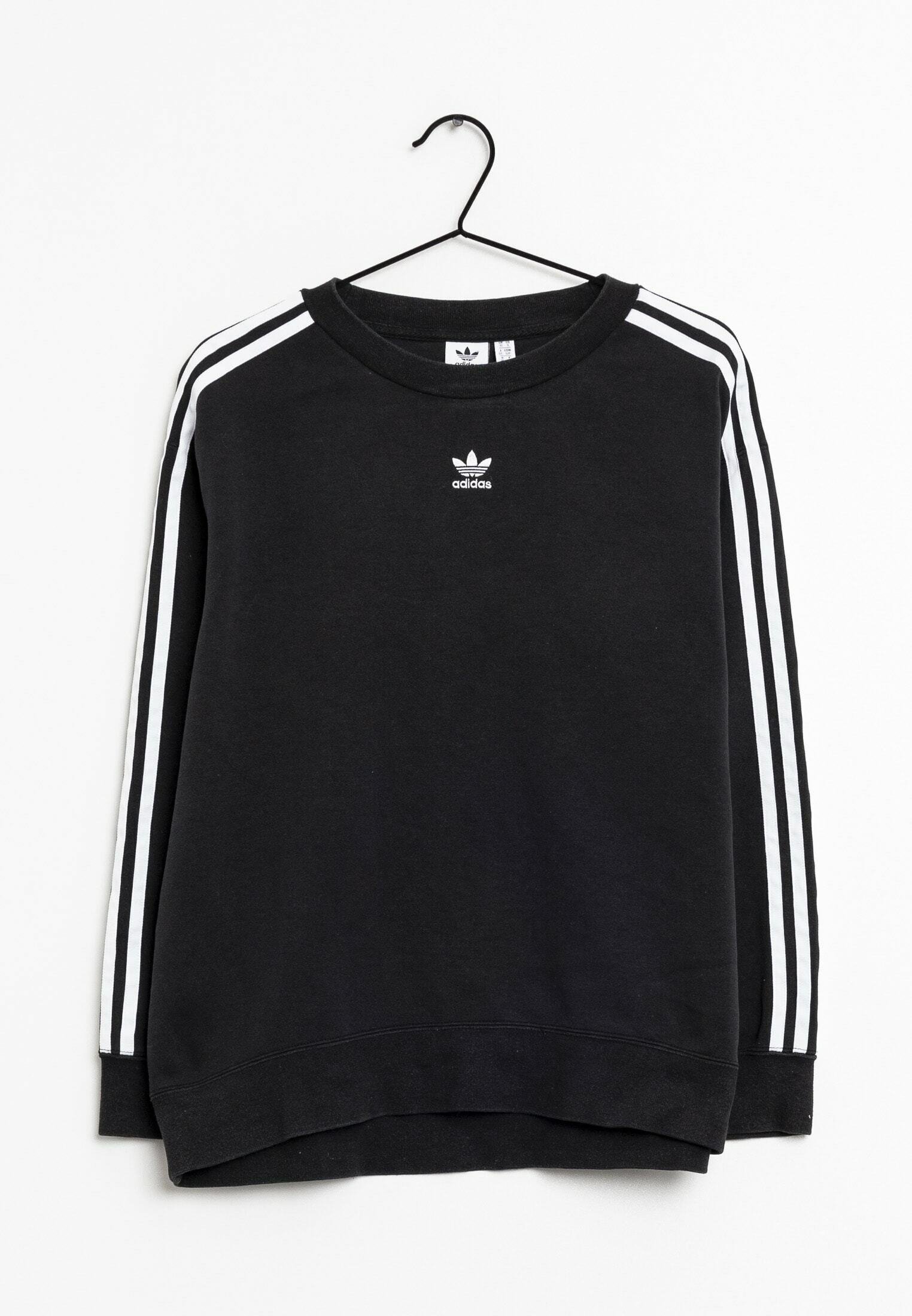 Zalando Adidas Originals Three Stripe Crew Neck Sweat In Black