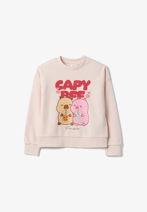 OVS, CREW NECK SWEATSHIRT CAPYBARA PRINT FOR GIRLS - Sweatshirt - baby pink