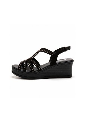 24 HOURS, Sandalias de cuña - black