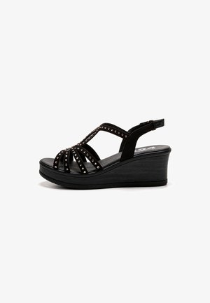 24 HOURS, Sandalias de cuña - black