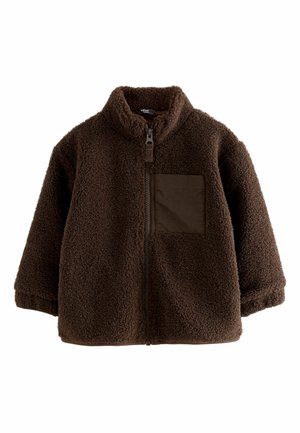 REGULAR FIT PLAIN FUNNEL NECK  - Fleece jacket - chocolate brown