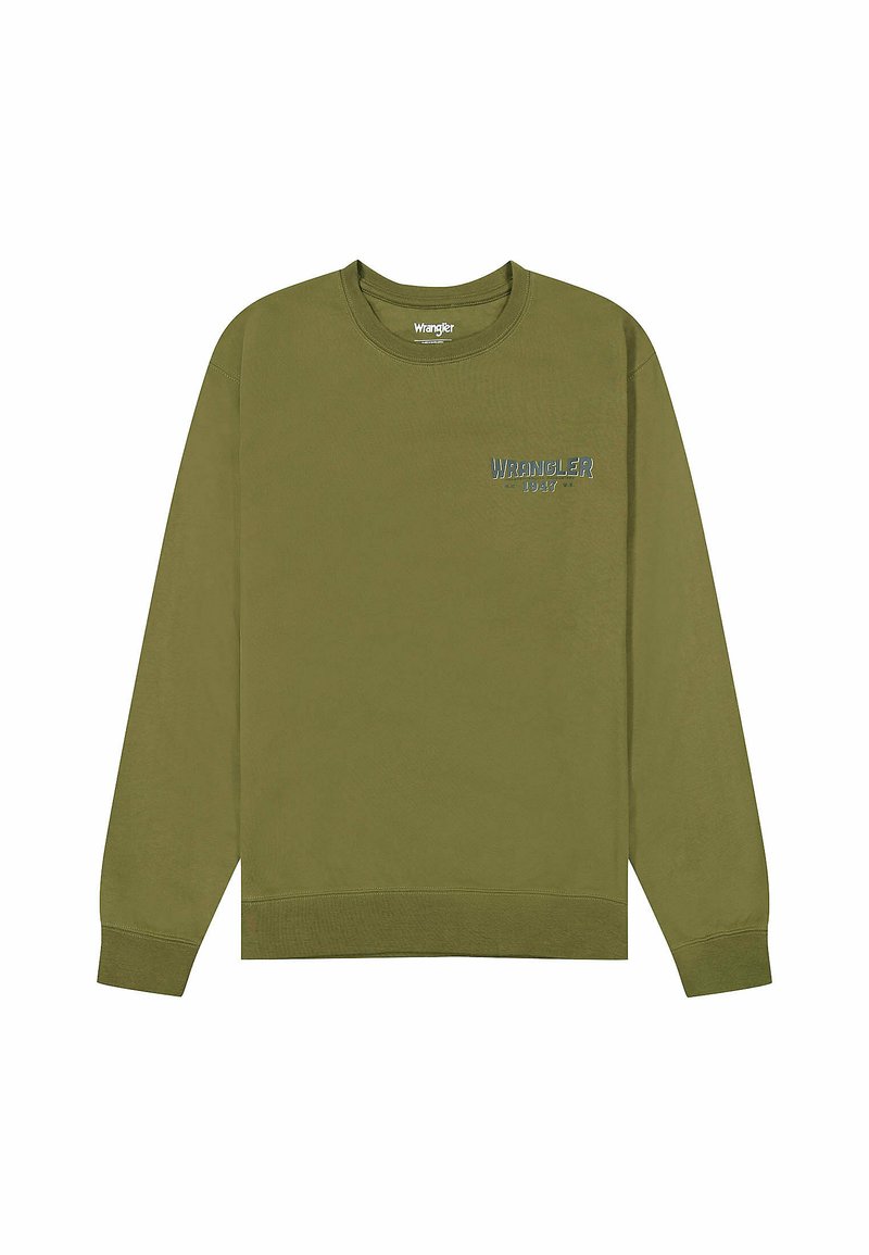 Wrangler Sweater groen gemêleerd Wrangler Sweater groen gemêleerd