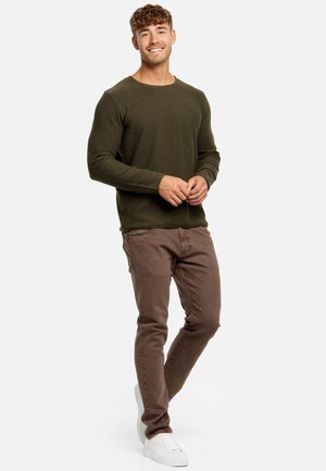 INDICODE JEANS, LOAKIM - Striktrøje - army