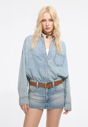 Button-down blouse - light blue