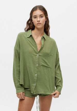 LONG SLEEVE - Button-down blouse - green