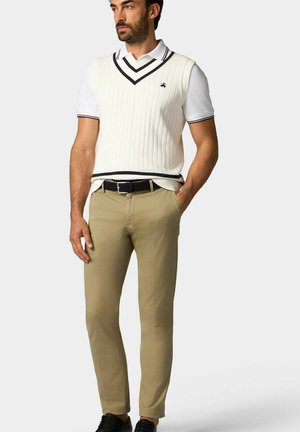 Brooks Brothers LOGO EMBROIDERED TENNIS V-NECK - Pullover - white