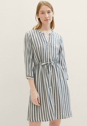 GESTREIFTES - Skjortklänning - offwhite navy vertical stripe