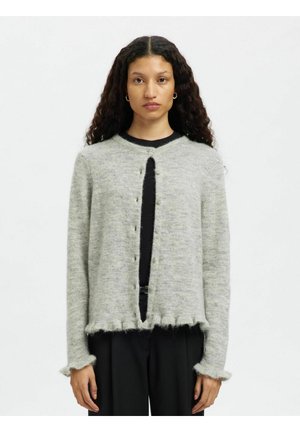 SLFLULU FRILL - Cardigan - light grey melange