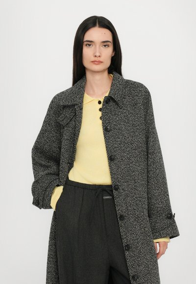 CLOSED BELTED COAT - Palton clasic - grey heather melange