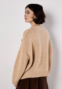 Apricot EMBROIDERED DAISY - Strickpullover - stone