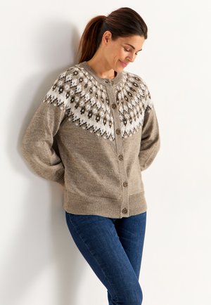 Cardigan - beige patterned