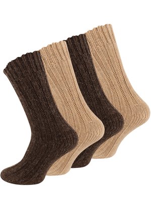 4 PAAR MIT UNISEX - Socks - braun