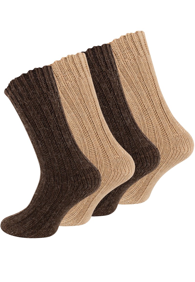Cotton Prime 4 PAAR MIT UNISEX - Calze - braun