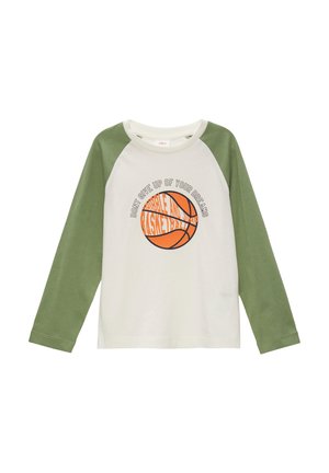 MIT KONTRAST UND FRONT-PRINT - Langarmshirt - hellgrün