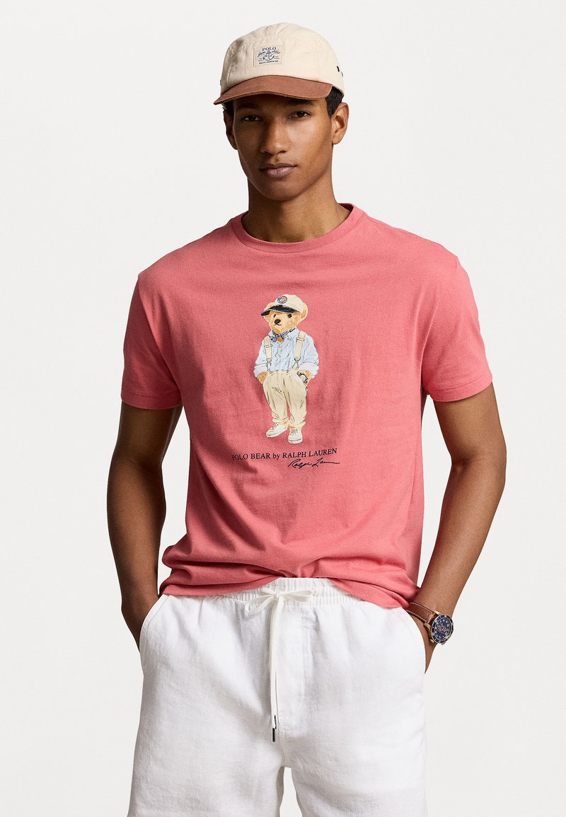 Polo Ralph Lauren CLASSIC FIT POLO BEAR JERSEY T SHIRT - Tricou cu imprimeu - adirondack berry