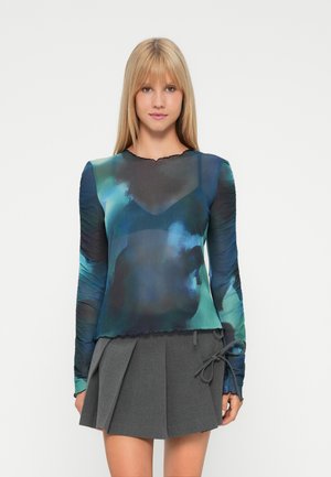 OBJAILA SLIM - Top dugih rukava - sky captain/legion blue/fair green