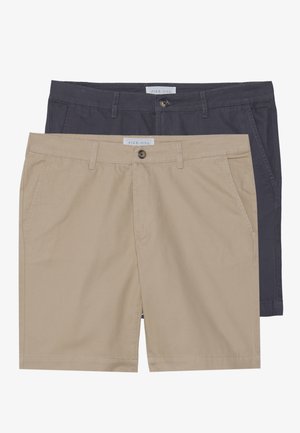 Pier One 2 PACK - Shorts - beige/dark grey