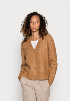 LONG SLEEVE CARDIGAN V NECK WITH BUTTON PLACKET - Kardigan - apple cinnamon