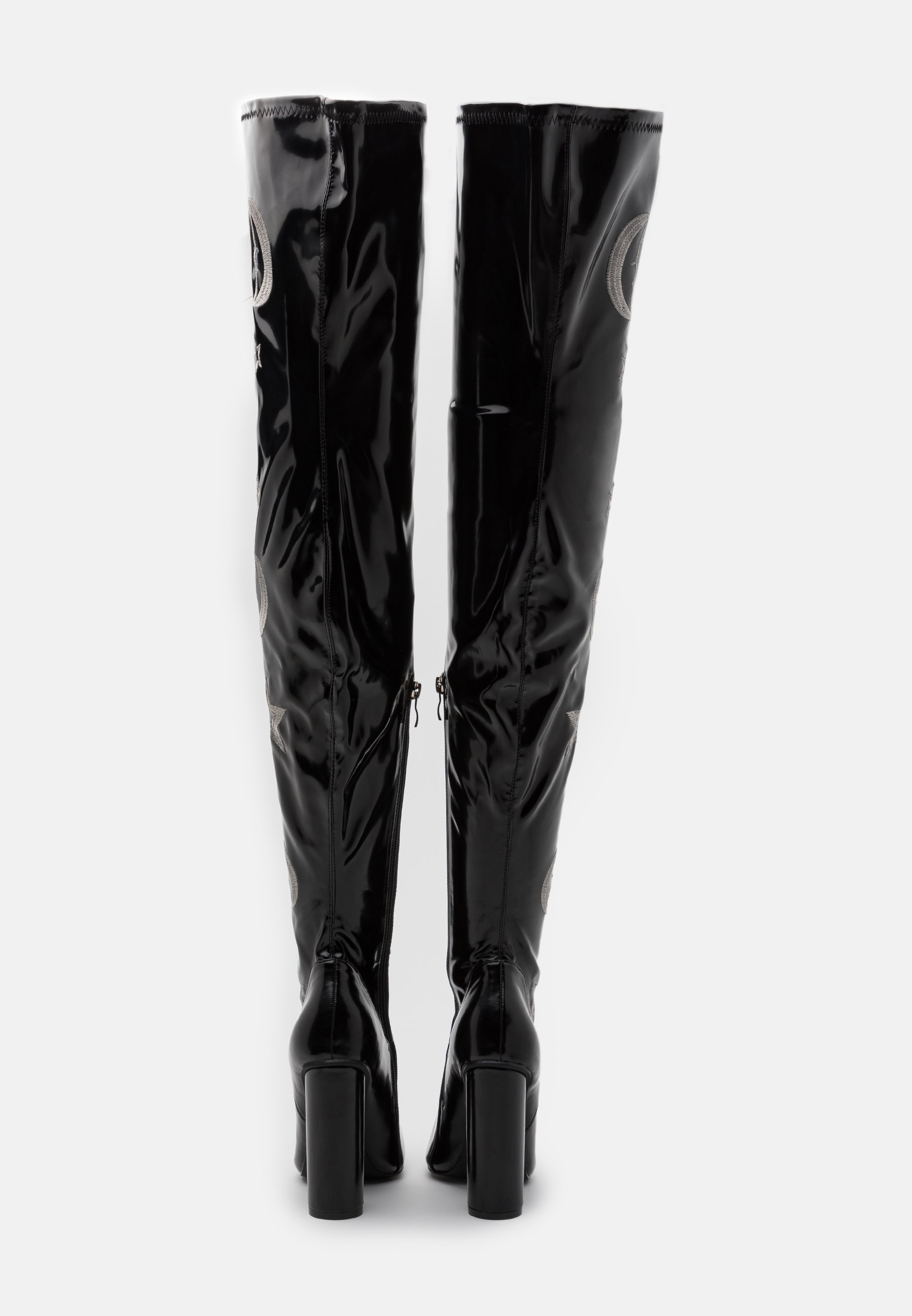 VEGAN ASTRID Laarzen met hoge hak blacksilver VEGAN ASTRID Laarzen met hoge hak blacksilver
