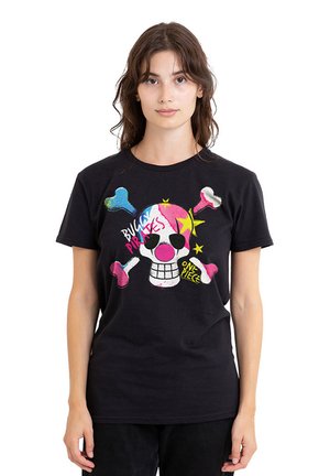 NETFLIX, ONE PIECE BUGGY PIRATES GRAFFITI LOGO - Print T-shirt - black