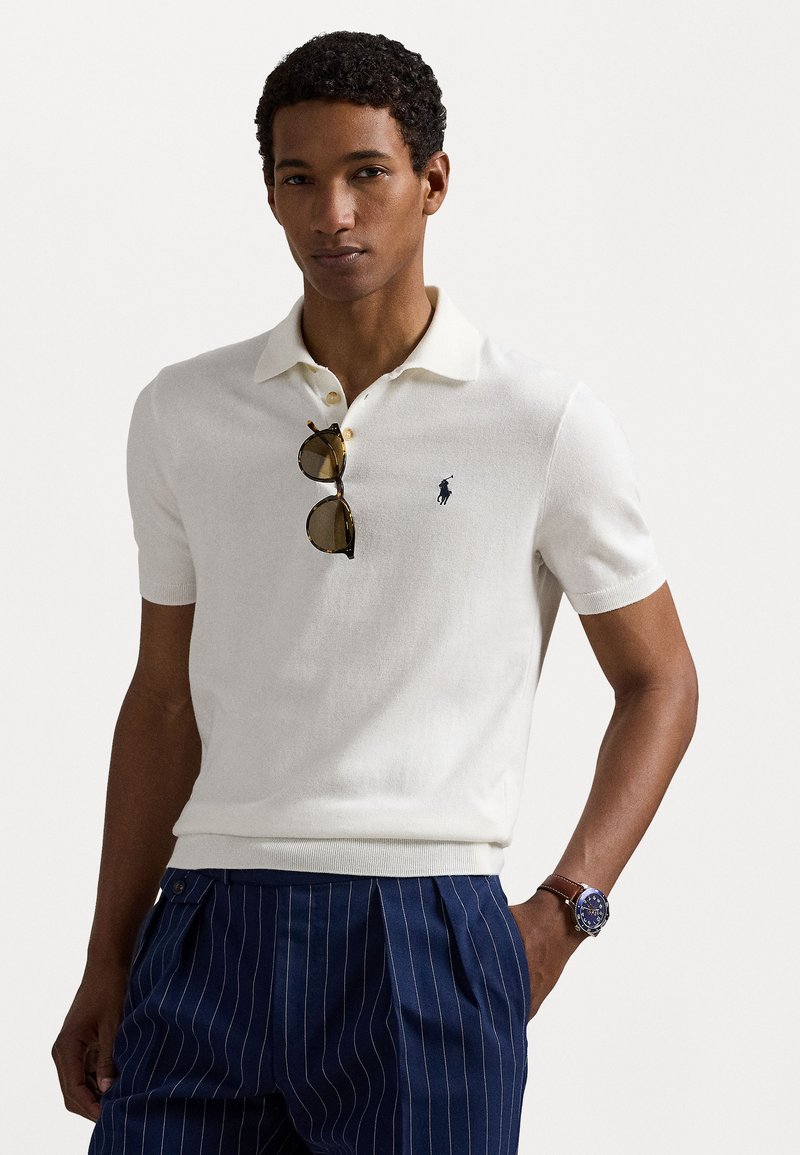 Polo Ralph Lauren - COTTON POLO COLLAR JUMPER - Poloskjorter - deckwash white, Forstørre