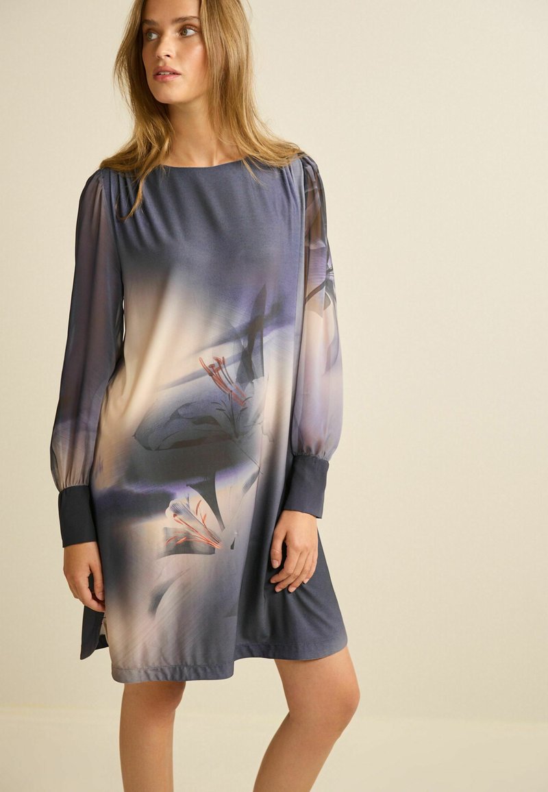 Next CUFF SLEEVE Robe de jour navy blue floral/bleu ZALANDO.FR