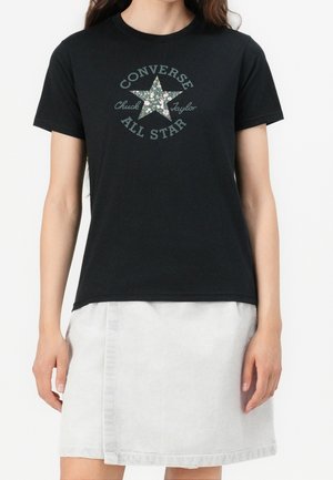 T-shirt med print - black