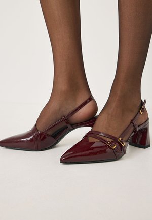 Højhælede pumps - merlot patent