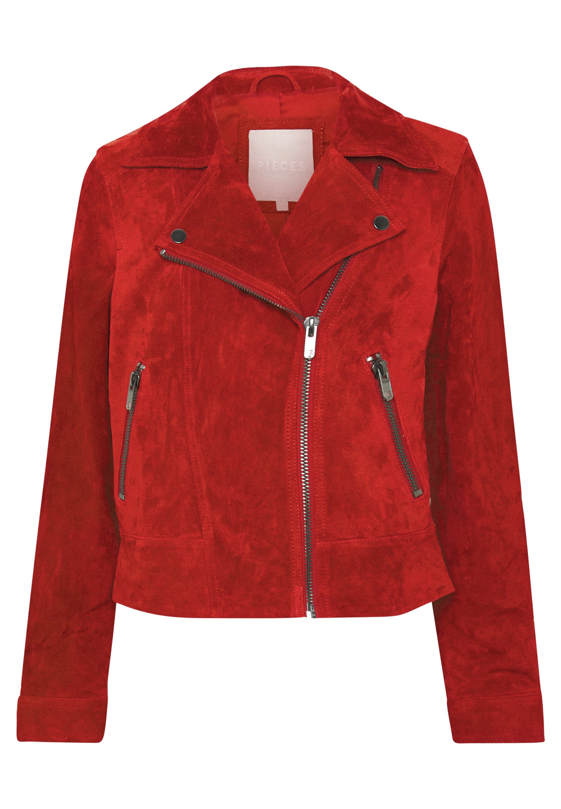 Pieces PCANA SUEDE JACKET Skinnjacka chili oil Zalando.se Pieces PCANA SUEDE JACKET Skinnjacka cognac Zalando.se