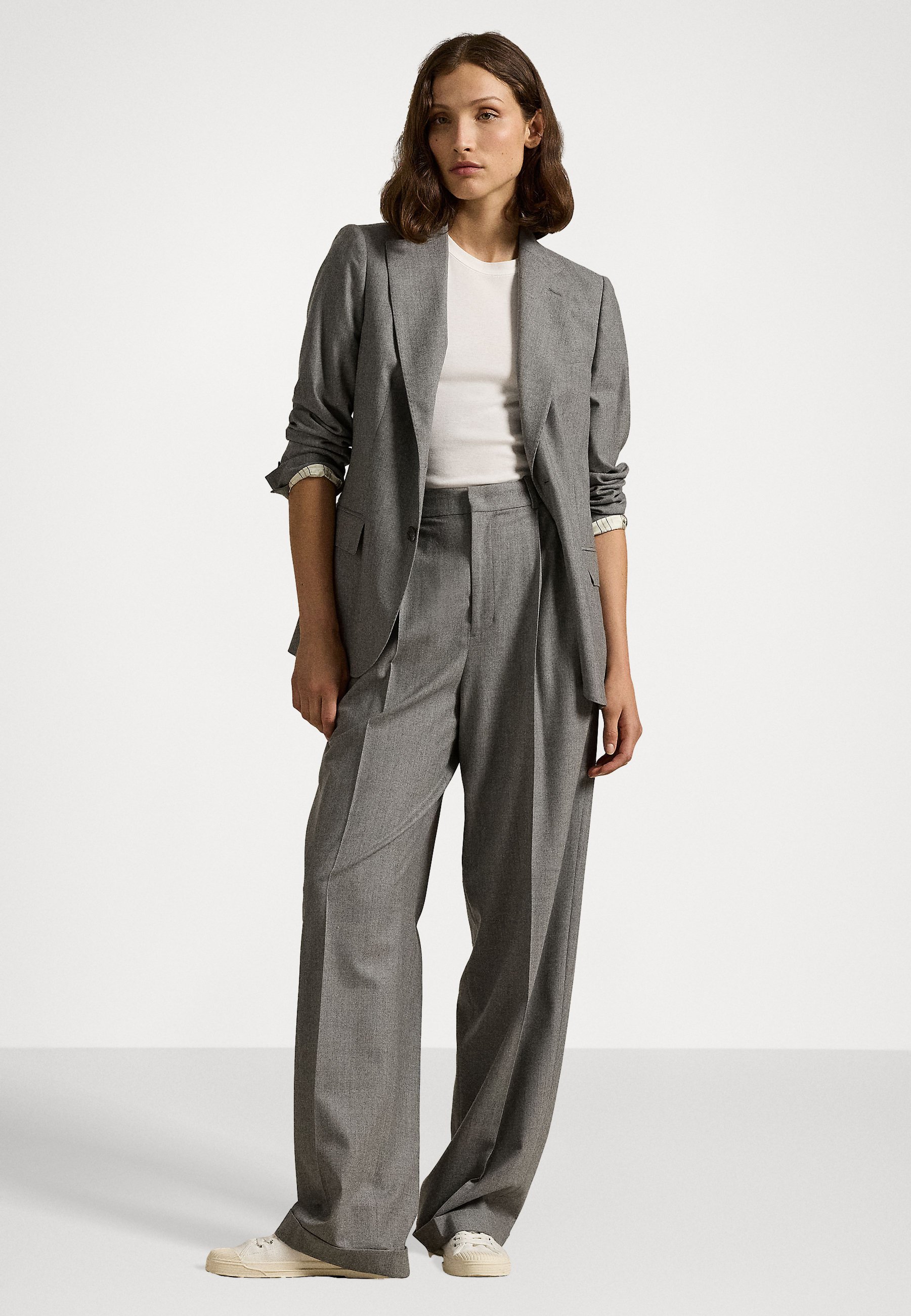 Polo Ralph Lauren FULL LENGTH PLEATED - Trousers - grey