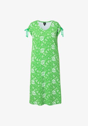 Ulla Popken, MIDIKLEID, A-LINIE, RUNDHALS, RAFFBAND, ÄRMELLOS - Jerseykleid - grass green