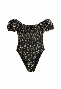 Next PUFF SLEEVE SHIRRED TUMMY CONTROL - REGULAR FIT - Ujumistrikoo - black ditsy