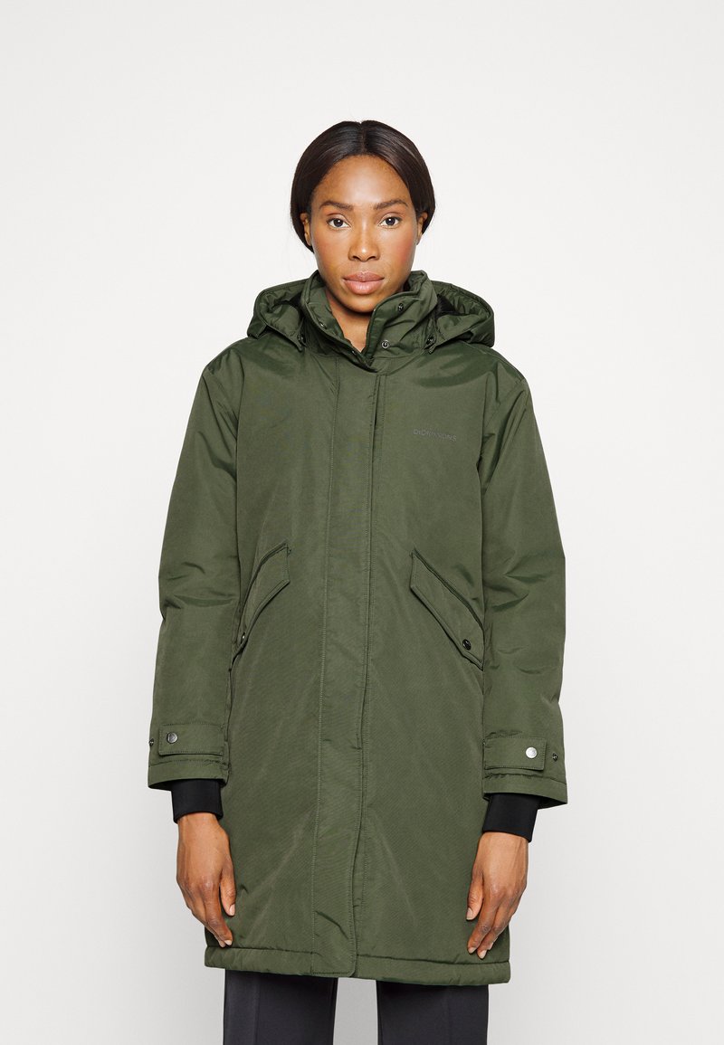 Didriksons LEYA WOMEN'S PARKA LONG 2 Parka deep green/dark green