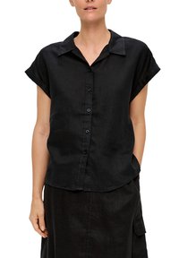 s.Oliver KURZARM - Overhemdblouse - schwarz